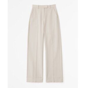 Abercrombie & Fitch Tan Cuffed Hem Tailored Wide Leg Pant - 32